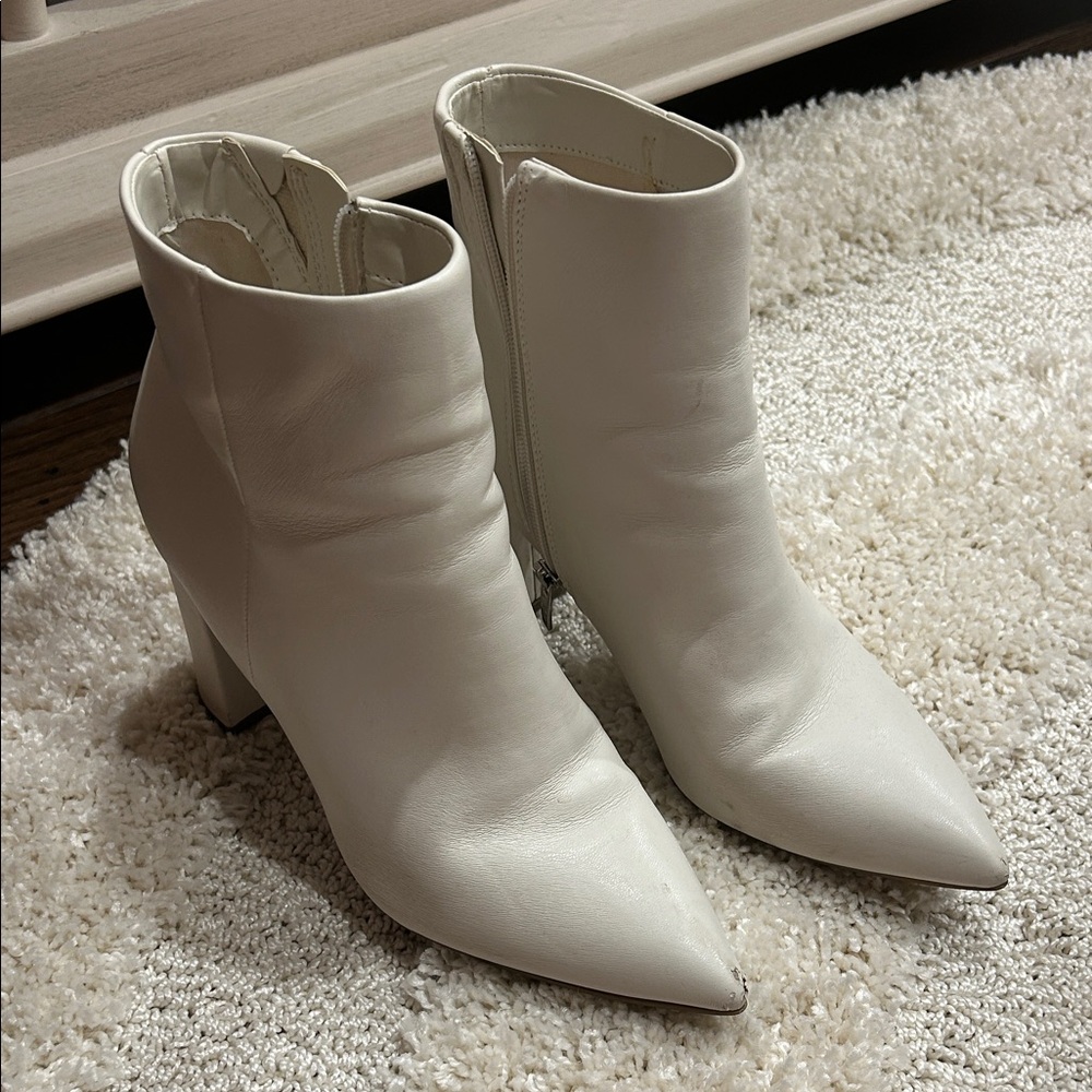Marc Fisher White Ankle Booties- Women’s size 8